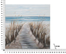 Dipinto su Tela Beach 100x3,8x100 cm in Legno di Pino e Canvas Multicolor