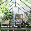 Serra 190x253x199 cm con Finestra Apribile e Porta Scorrevole in Policarbonato e Alluminio Grigio Scuro      