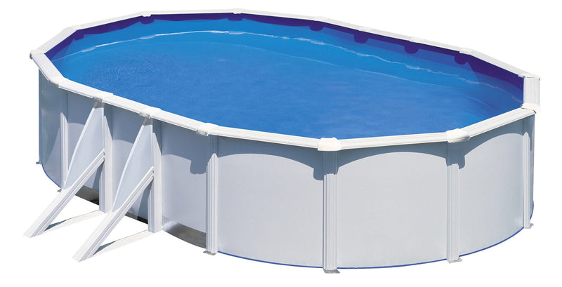 Piscina Ovale Fuori Terra 610x375xh120 cm in Acciaio e PVC Gre Fidji