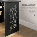 Mobile Libreria con Scrivania Salvaspazio Pieghevole 98x51x153 cm in Legno e MDF Nero  