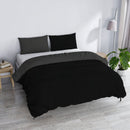 Copripiumino con Sacco e Federe in Tinta Unita Double Face Linea Vera Nero e Fumo