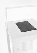 Lampada Lanterna Solare 17x17x38h cm con Manico Bianco