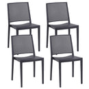 Set 4 Sedie Impilabili 81x46x56 cm in Polipropilene e Fibra di Vetro Porto Antracite
