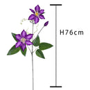 Set 4 Rami Artificiali di Clematis Composto da 2 Fiori Altezza 76 cm 
