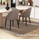Set 2 Sedie da Pranzo Schienale a Conchiglia in Pelle PU Marrone   