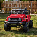 Macchina Elettrica per Bambini Fuoristrada Toyota Fj Cruiser 12V Telecomando Ruote in Gomma e Sedile in Pelle Rosso