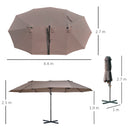 Ombrellone da Giardino 270x460x250 cm  Begsun Marrone
