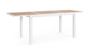 Tavolo Allungabile da Esterno 140-210x77x75h cm in Alluminio e Polywood Hilija Naturale e Bianco  