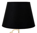 Lampada da Tavolo Glam Harts Ø30x54,5 cm in Ferro e Tessuto Nero e Oro