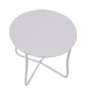 Tavolino da Giardino Rotondo Ø45cm in Metallo Austin Bianco