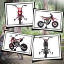 Moto Elettrica per Bambini con Rotelle e Indicatore di Carica Rosso  