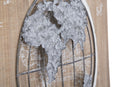 Pannello Mondo Ferro/Legno 50,7x6,5x50,7 cm in Legno e Ferro Marrone