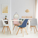 Set 4 Sedie 53,5x48,5x83 cm in Polipropilene e Similpelle Candice Rosa