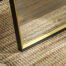 Specchio da Parete o da Terra Autoportante a Figura Intera 37x3x157 cm in Legno Nero e Oro 