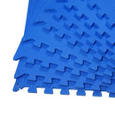 Tappeto Puzzle a Incastro Set 8 Pezzi 60x60 cm Blu 