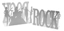 Set 2 Portariviste in metallo rock bianco 