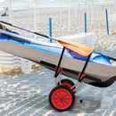 Carrello per Kayak e SUP Max 100 kg Larghezza Regolabile e Ruote Ø25 cm in Alluminio Nero