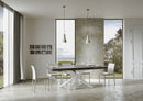 Tavolo Allungabile 140-244x90x77 cm Volantis Premium Cemento Telaio Bianco 