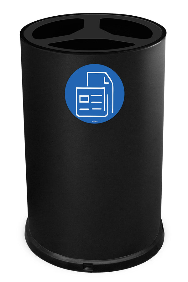 Pattumiera Per Raccolta Differenziata Ø45xh72 cm In Acciaio Verniciato 3 Scomparti Nero online