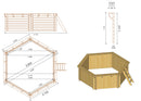 Piscina Esagonale Fuori Terra Ø360x117 cm in Legno