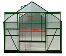 Serra da Giardino 2,44x3,05 m in Alluminio e Policarbonato Alveolare 4mm Verde 