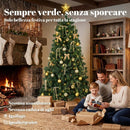 Albero di Natale Artificiale Ø100x180 cm con 240 Luci LED 755 Rami in PVC Stella Palline e Fiocchi Verde      