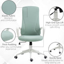 Sedia da Ufficio Ergonomica e Imbottita 62x56x110-119,5 cm Funzione Dondolo in Poliestere Verde  
