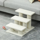 Scala per Cani e Gatti 45x35x34 cm a 3 Gradini con Rivestimento in Peluche Beige      
