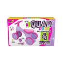 Bicicletta Pedagogica per Bambina 57x34x42 cm 4 Ruote Quad Rosa