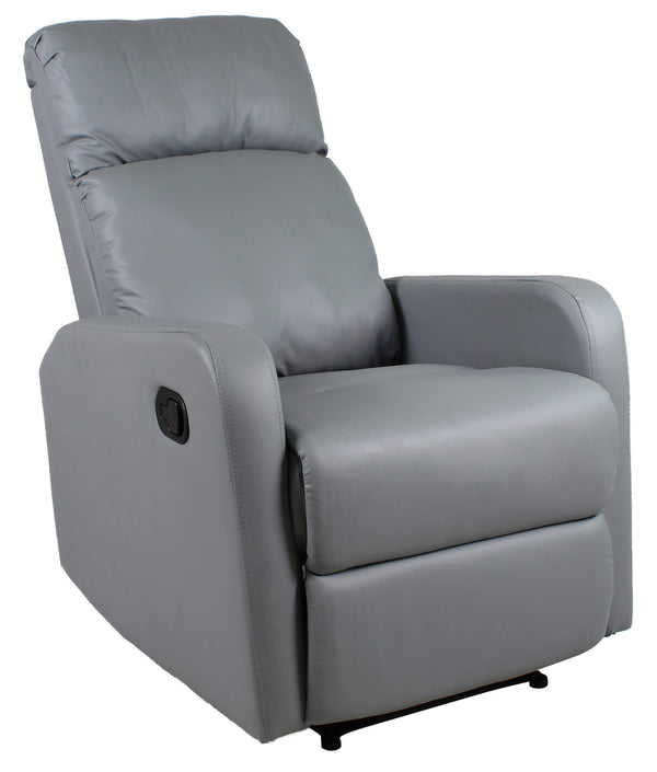 Manueller Relax-Sessel aus Kunstleder in Vandi Grey sconto