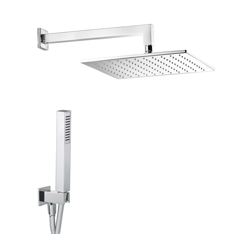 Kit Soffione Doccia Quadrato 2 Vie 20x20 cm in Ottone Estro Quadro 20