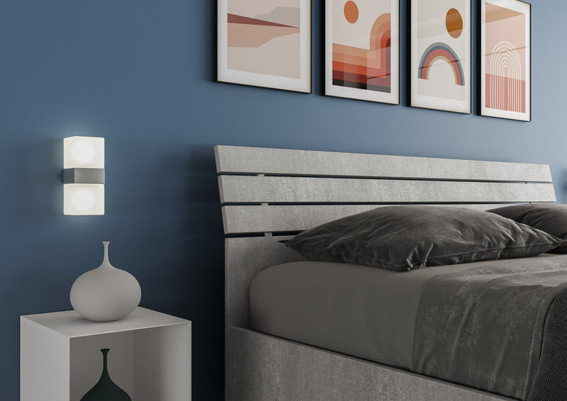 Letto Matrimoniale Testata Doghe Inclinata Ankel Cemento Varie Misure