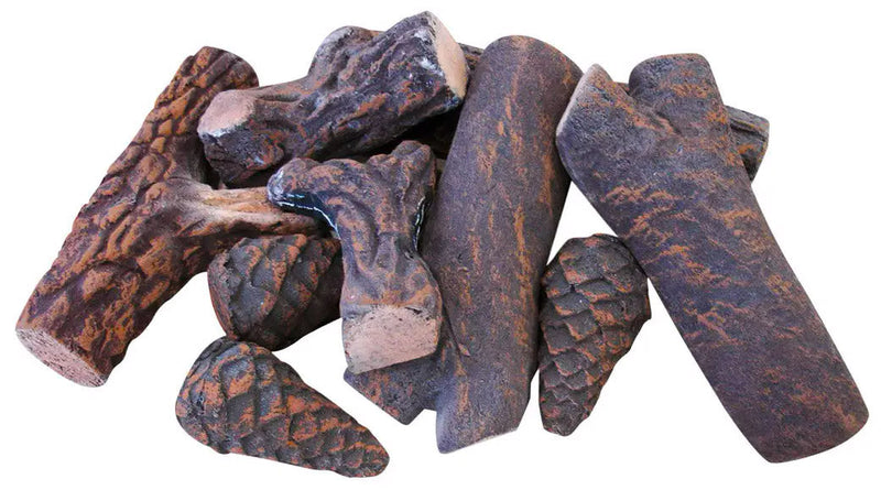 Set Tronchetti Decorativi in Ceramica per Stufe e Camini