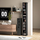 Mobile Libreria Porta CD a 12 Ripiani 21x20x175 cm per 204 CD in MDF e Truciolato Nero      