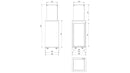 Stufa a Gas da Esterno 127,6x39,8x39,4cm Flig Gastonia Mini Bianco Lucido con Telecomando e Vetri