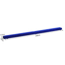 Trave da Ginnastica per Allenamento Imbottita in Legno Blu 240x10x6.5 cm 