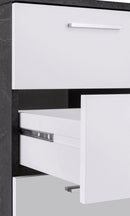 Scrivania 3 Cassetti e Ripiani a Giorno 160x60x90 cm New Selina Bianco Lucido/Report Grigio  
