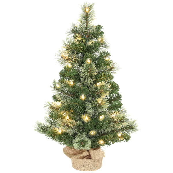 sconto Albero di Natale Piccolo 60 cm con 35 LED Bianchi Caldi e 68 Rami Ignifughi