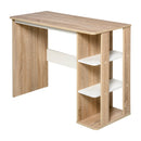 Scrivania Moderna in Legno con Scaffale a 3 Ripiani 100x44x74 cm in Truciolato Bianco e Quercia