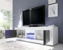 Mobile TV 2 Porte 1 Nicchia 181x43x56cm TFT  Basic Bianco Lucido Antracite Lucido