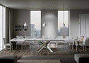 Tavolo Allungabile 120/380x90 cm Volantis Bianco Frassino Gambe Multicolore 4/A      