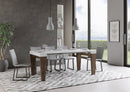 Consolle Allungabile 90-300x40x77 cm in Nobilitato Bianco e Noce