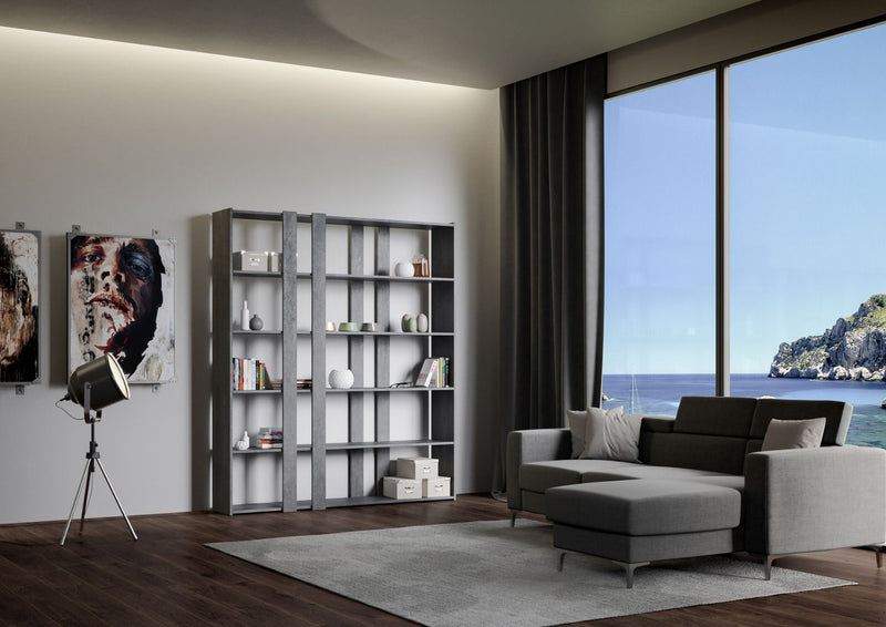 Libreria Moderna 5 Ripiani 178x36x204 cm in nobilitato Grigia