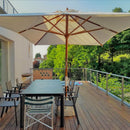 Ombrellone da Giardino 2,5x3,5 m Palo Ø48 mm in Legno Telo in Acrilico Danieli Sydney Ecrù