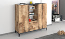 Credenza 2 Ante + 2 Cassetti 120x40x132,5 cm Sunrise Acero Pereira e Ardesia