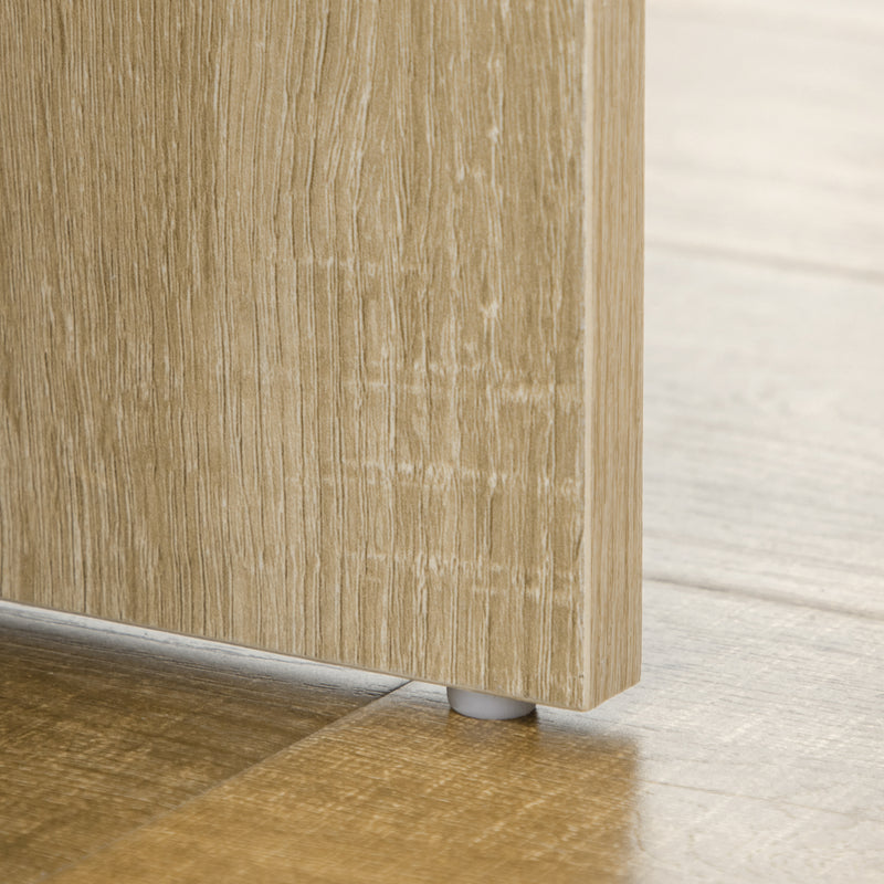 Consolle Trucco con Specchio 80x38x143 cm con Sgabello in Truciolare Color Legno 