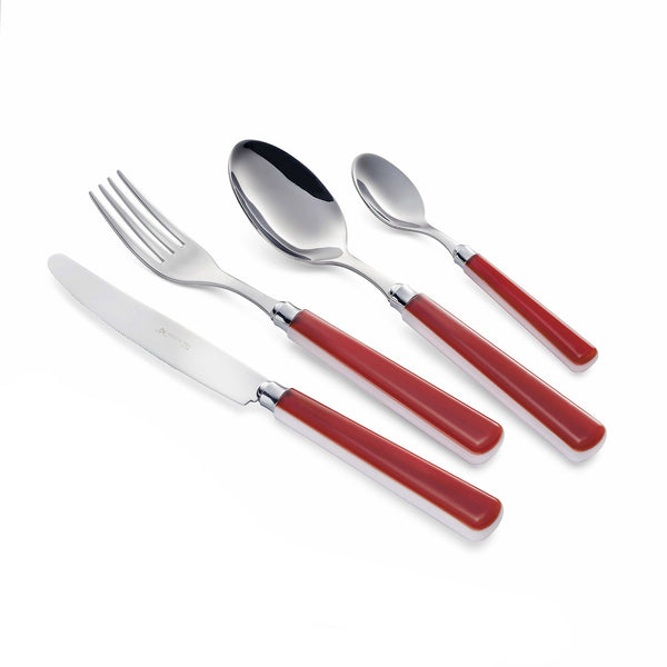 acquista Servizio Set di Posate 24 pezzi in Acciaio Inox Eme Candy Rosso 187