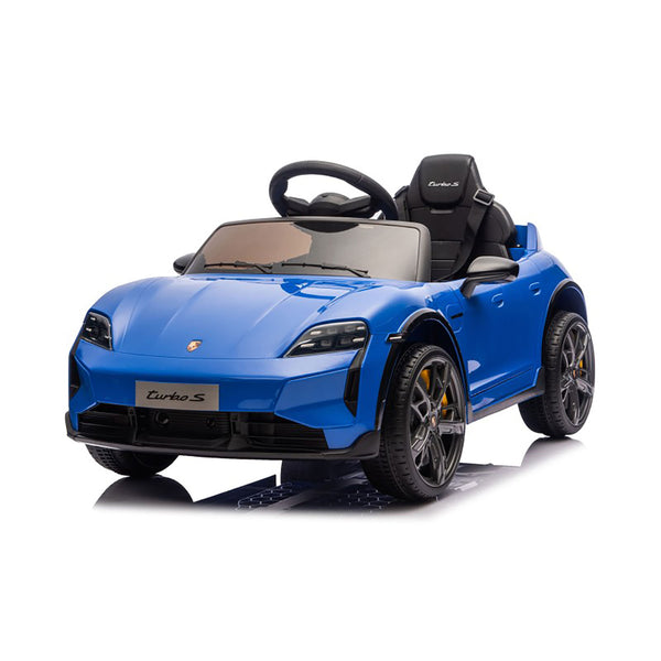 prezzo Macchina Elettrica per Bambini Porsche Taycan Turbo S 12V con Telecomando Bluetooth Luci LED e Tappetini Blu