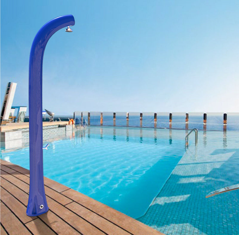 Doccia Solare da Esterno Giardino 30L Miscelatore e Lavapiedi Arkema Jolly Plus Verde Chiaro