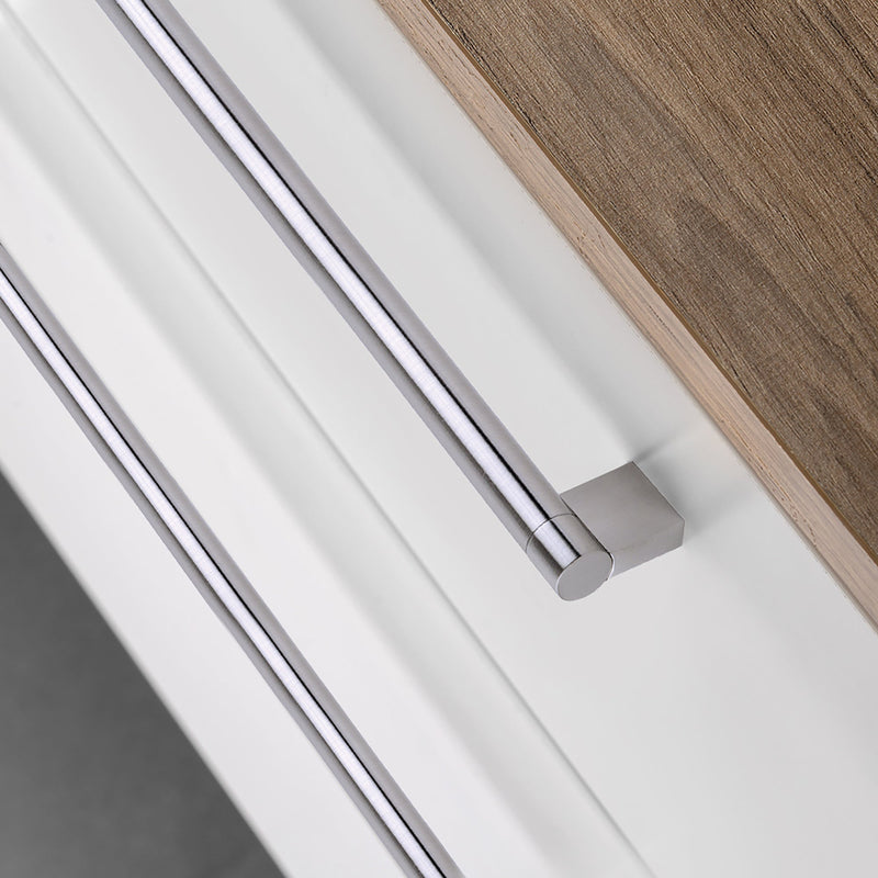 Maniglie per Mobile 16 mm Interasse 192 mm Acciaio Nichel Satinato 20 Pezzi Emuca